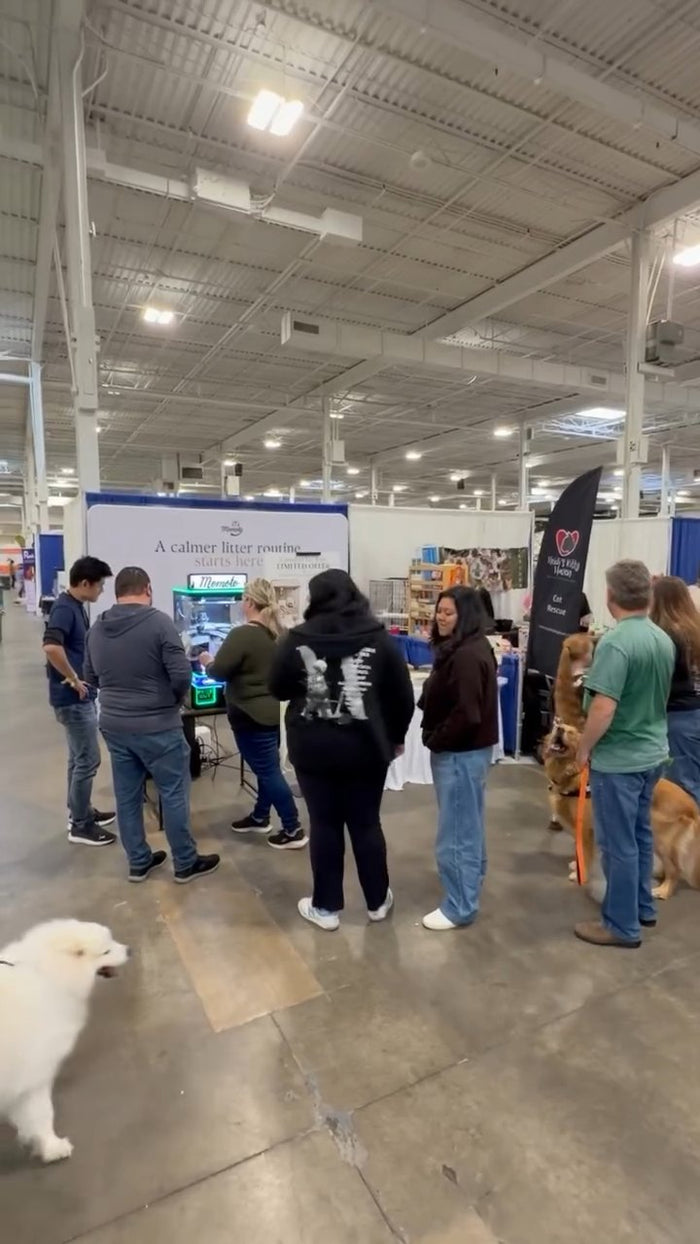 Visitors at the MOMOTO booth